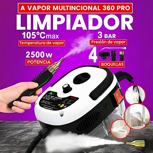 VAPORIZADOR MULTIFUNCIONAL 360 PRO ™ – Limpieza profunda y sin químicos | 💨 Ideal para casa, auto y oficina