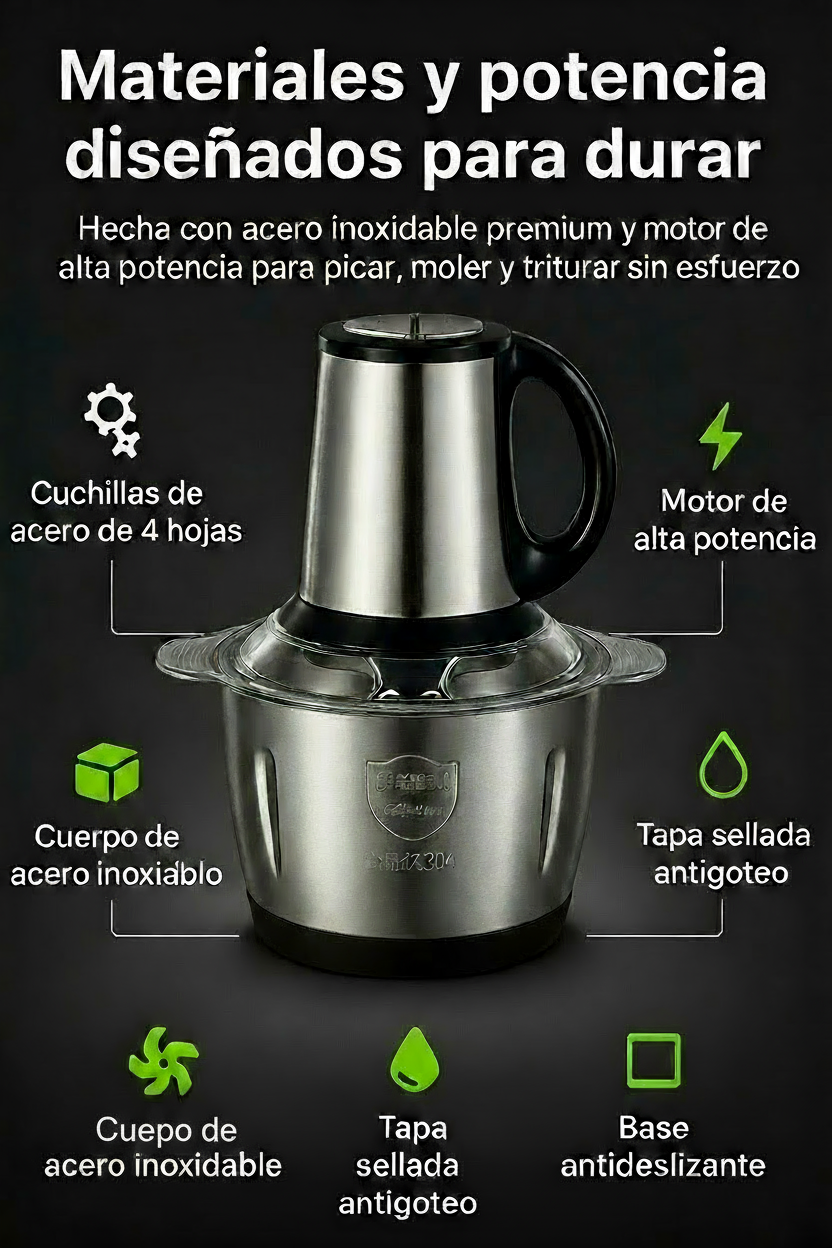 PICADORA MULTIFUNCIONAL DE 3 LITROS.