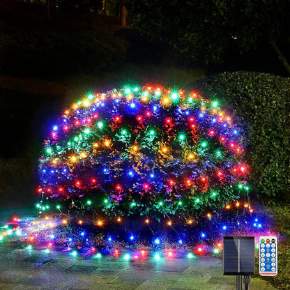 🎄 LUZ NAVIDEÑA SOLAR 50MT – MULTICOLOR y AMBAR CON CONTROL REMOTO 500 FOCOS.