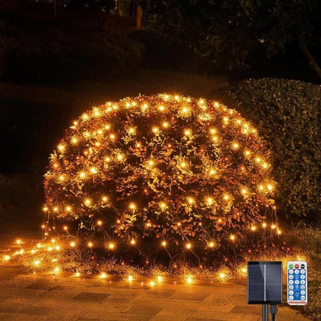 🎄 LUZ NAVIDEÑA SOLAR 50MT – MULTICOLOR y AMBAR CON CONTROL REMOTO 500 FOCOS.