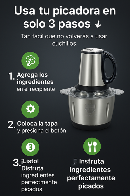 PICADORA MULTIFUNCIONAL DE 3 LITROS.